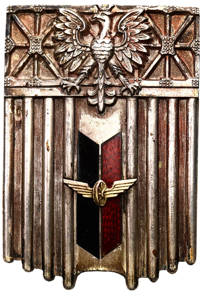 II RP. Odznaka 1 Batalionu Mostów Kolejowych, Kraków - Jabłonka, srebro - RZADKA
